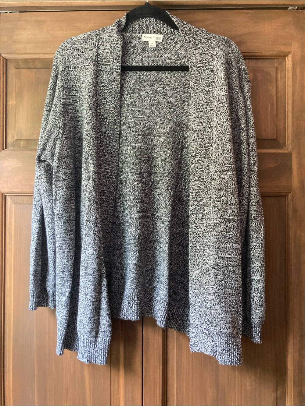 Studio Works Black & Gray Blend Open Cardigan Sweater 2X